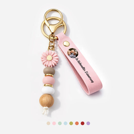 5482MGE1 in liebevoller erinnerung personalisierte paar geschenke  uv druck daisy schlusselanhanger perlen 5482mjtpcg