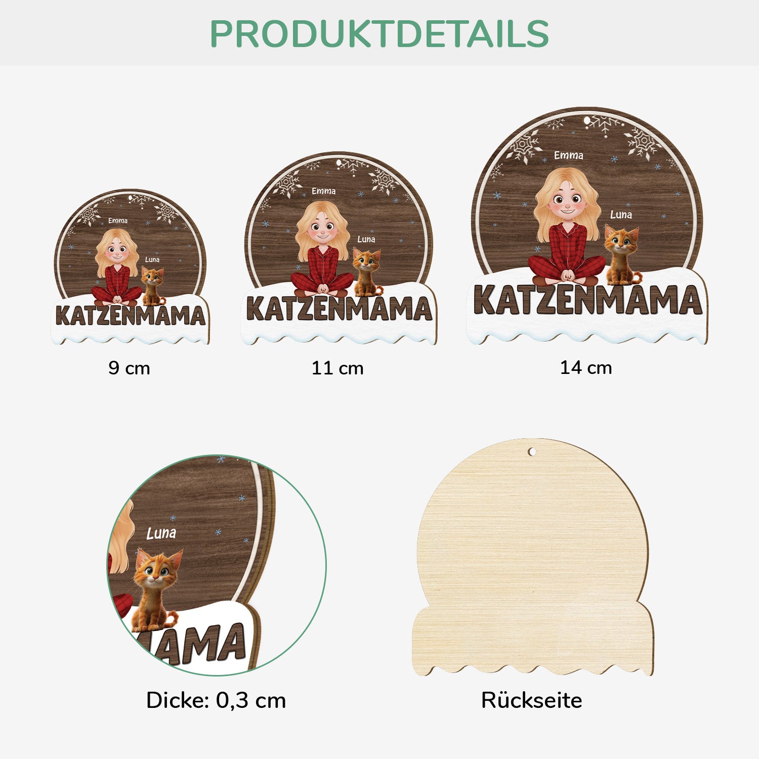5483OGE3 katzenmama katzenpapa personalisierte 1 schicht holz ornamente weihnachten katzen 5483OKHAD