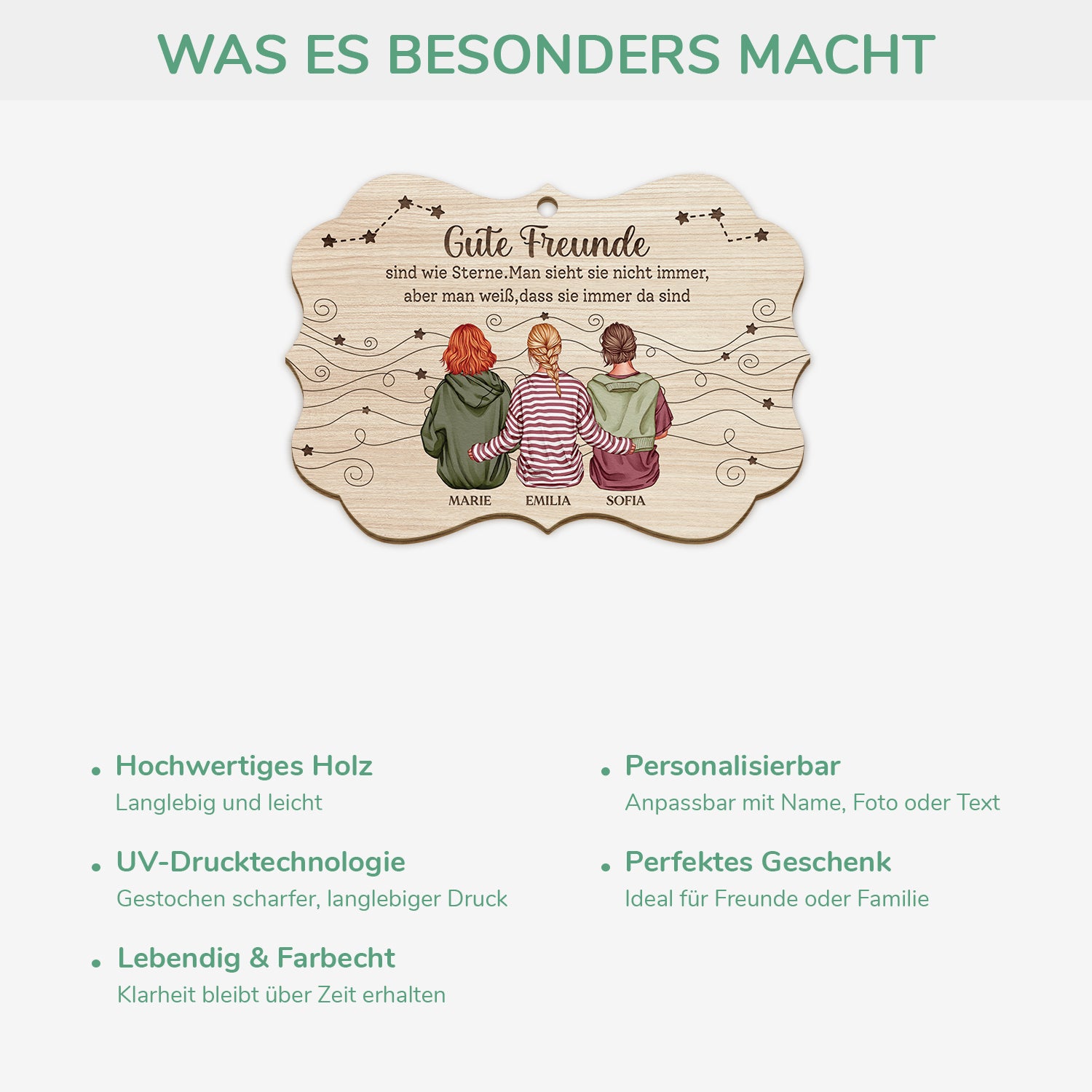 5488OGE4 wahre freundschaft ist eine reise ohne ende personalisierte 1 schicht holz ornamente weihnachten beste freundinnen 5488OTYZF