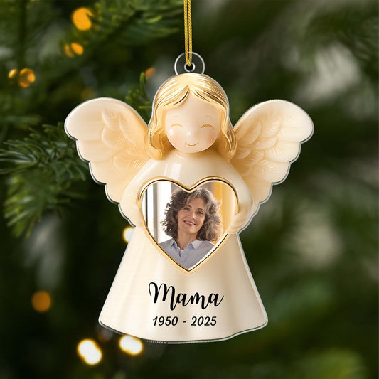5489OGE1 engel anhanger mit foto personalisierter weihnachtsschmuck aus acryl mama zur erinnerung 5489O6QNA