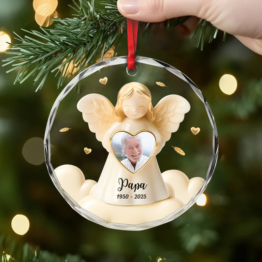 5489OGE2 engel anhanger mit foto personalisierter weihnachtsschmuck aus glas mama zur erinnerung 5489O6QNA