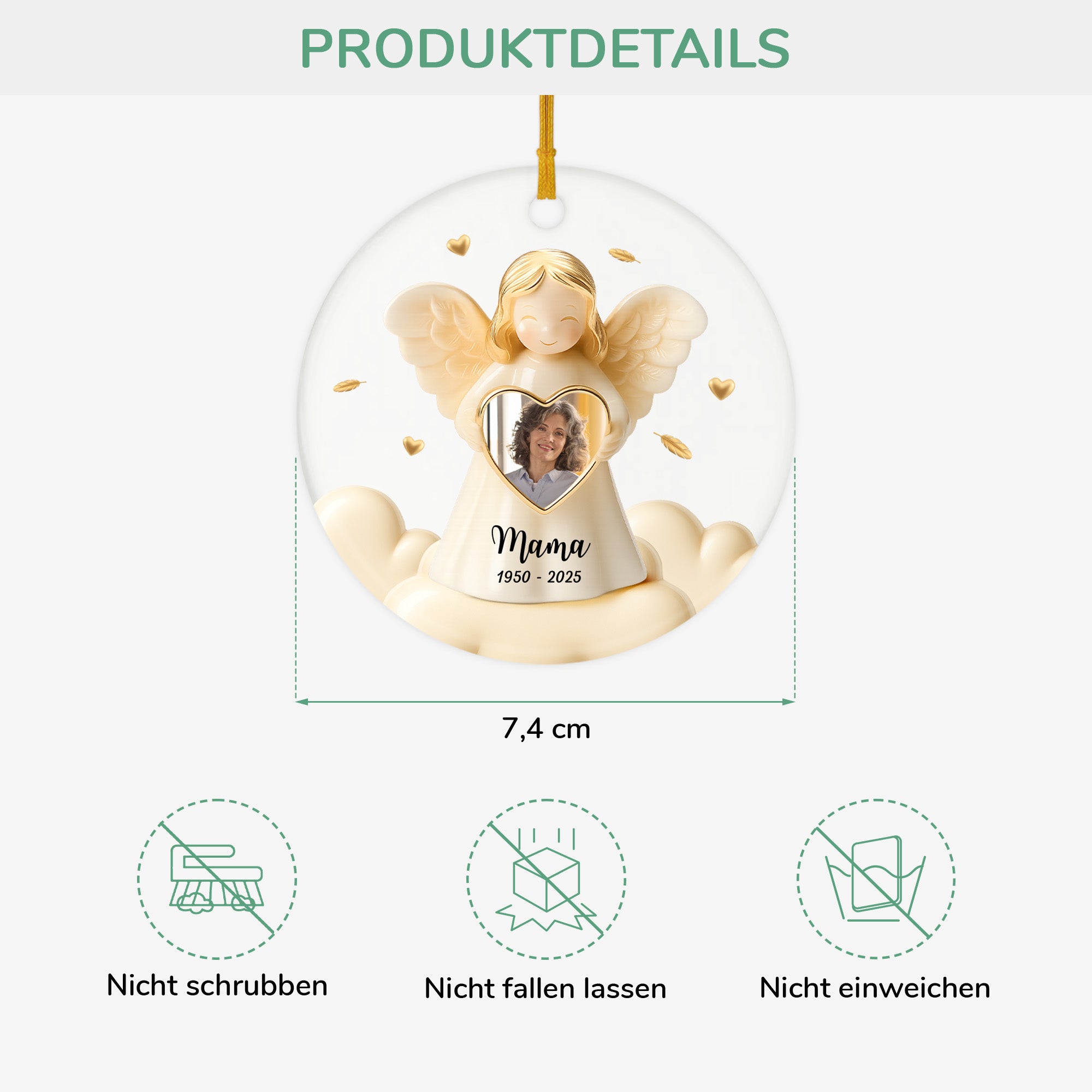 5489OGE3 engel anhanger mit foto personalisierter weihnachtsschmuck aus keramik mama zur erinnerung 5489O6QNA