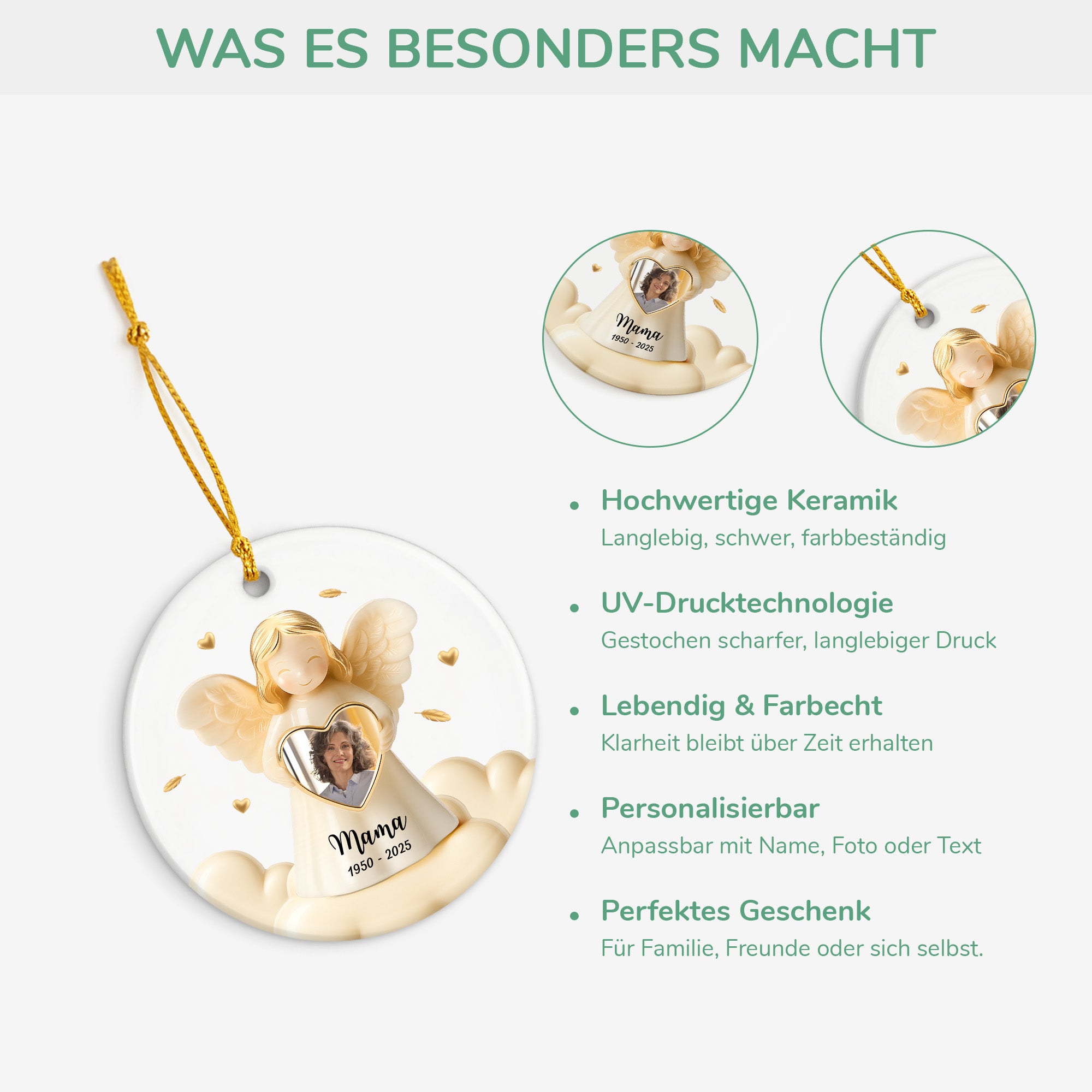 5489OGE4 engel anhanger mit foto personalisierter weihnachtsschmuck aus keramik mama zur erinnerung 5489O6QNA