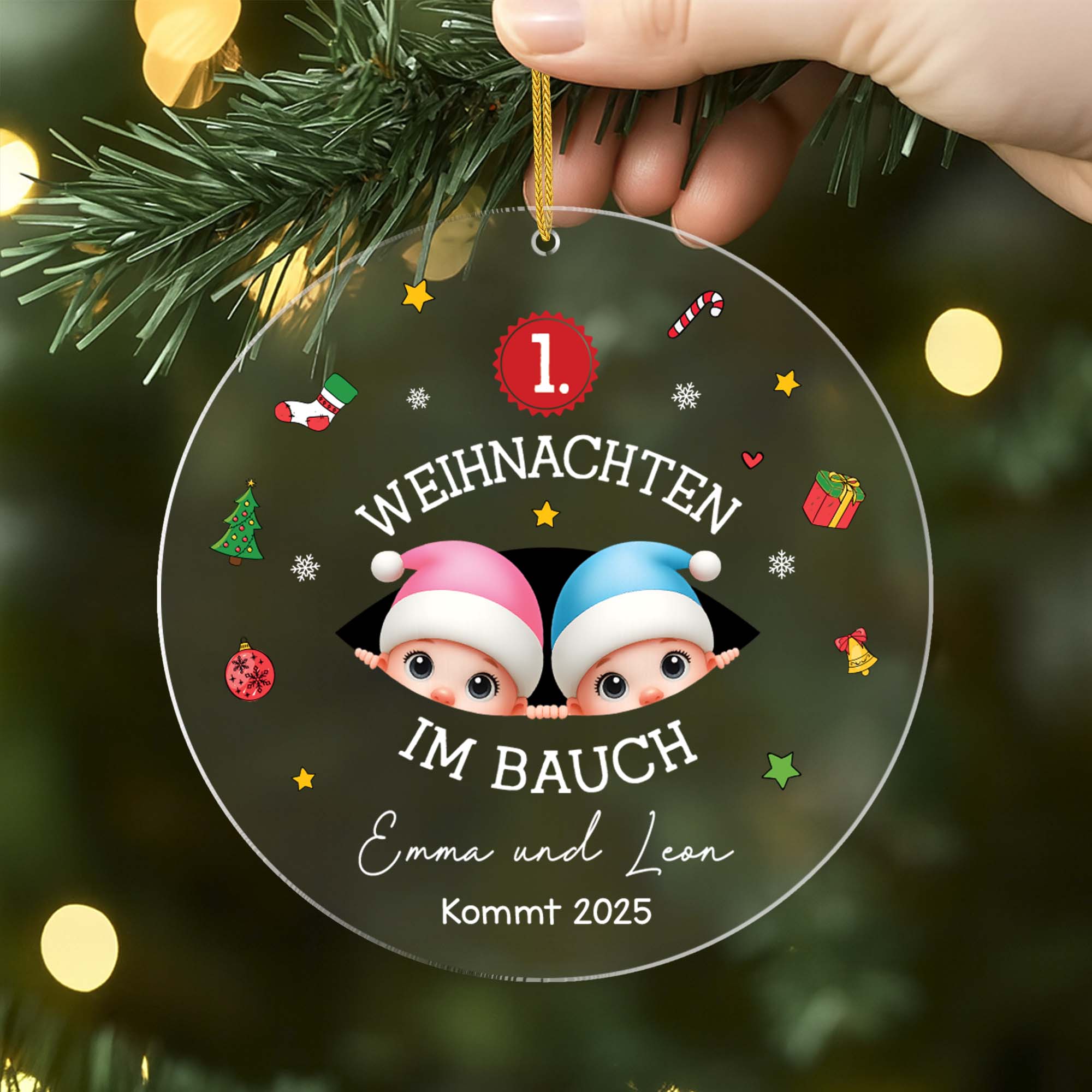 5492OGE2 erstes weihnachten im bauch personalisierter weihnachtsschmuck_ acryl baby mit foto 5492O6LTK