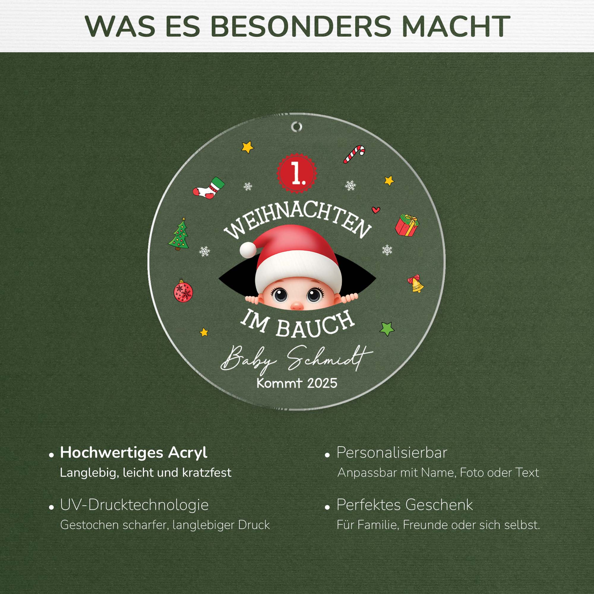 5492OGE4 erstes weihnachten im bauch personalisierter weihnachtsschmuck_ acryl baby mit foto 5492O6LTK