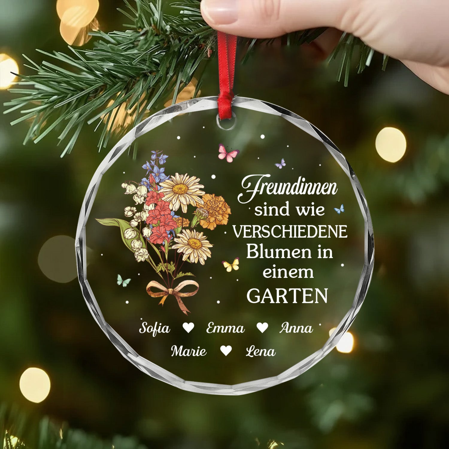 5497OGE2 schwestern sind wie verschiedene blumen personalisierte glas ornamente beste freundinnen 5497O6QTA