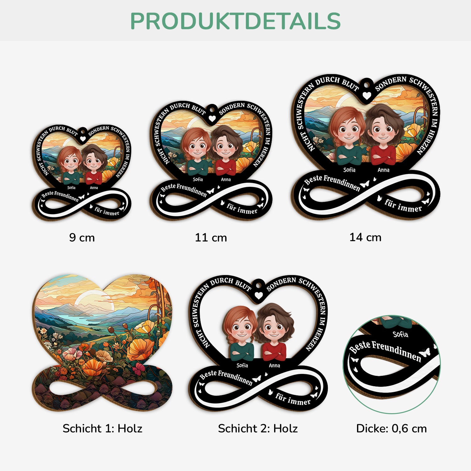 5504OGE3 beste freundinnen fur immer personalisierte 2 schicht holz ornamente 5504O8LNG