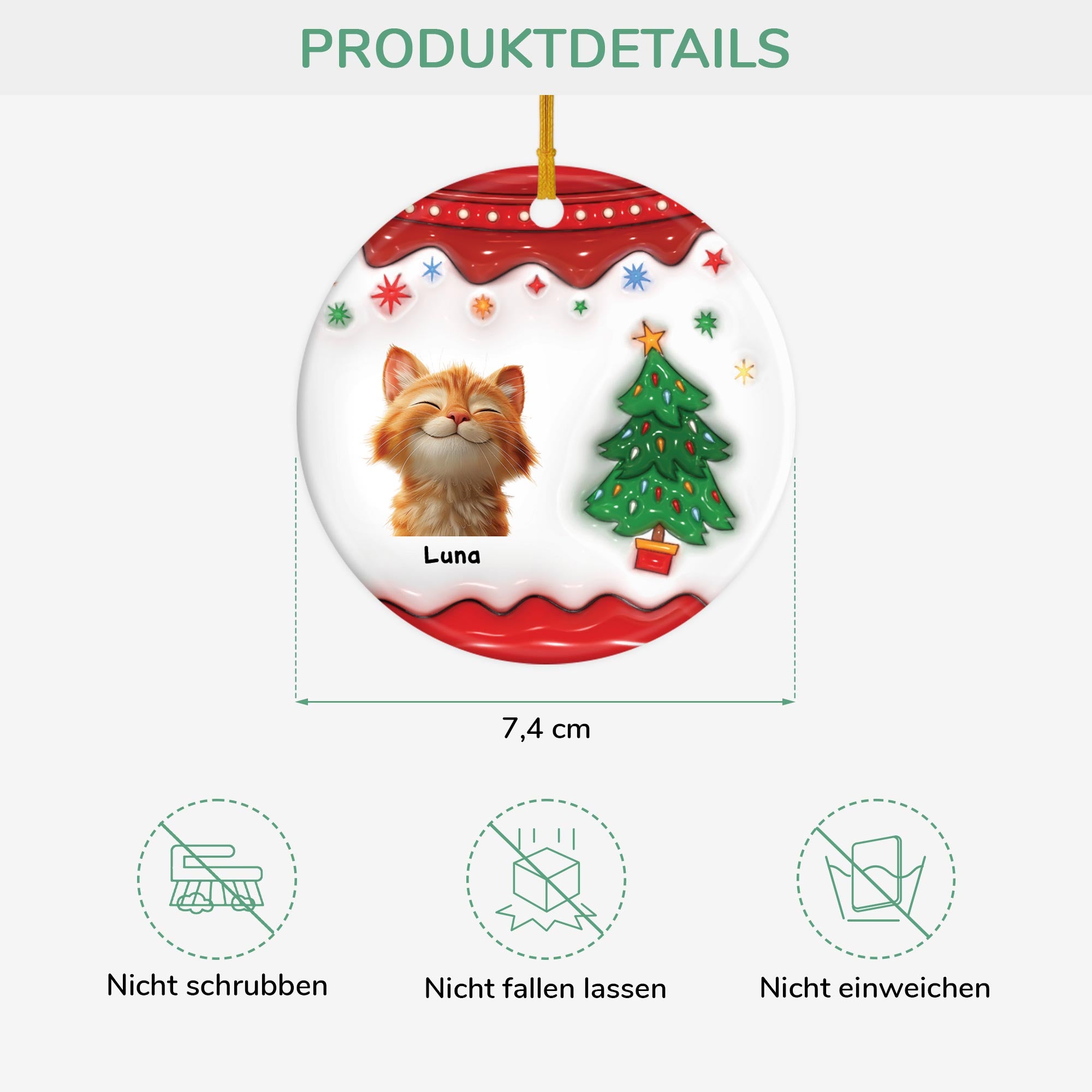 5506OGE3 katze frohe weihnachten personalisierter weihnachtsschmuck_ aus keramik mit foto 5506OTTAC