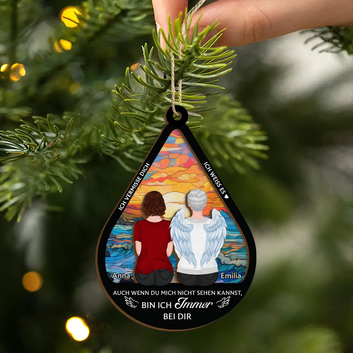 5508OGE2 ich bin immer bei dir personalisierte 2 schicht holz ornamente papa zur erinnerung 5508O8LCA