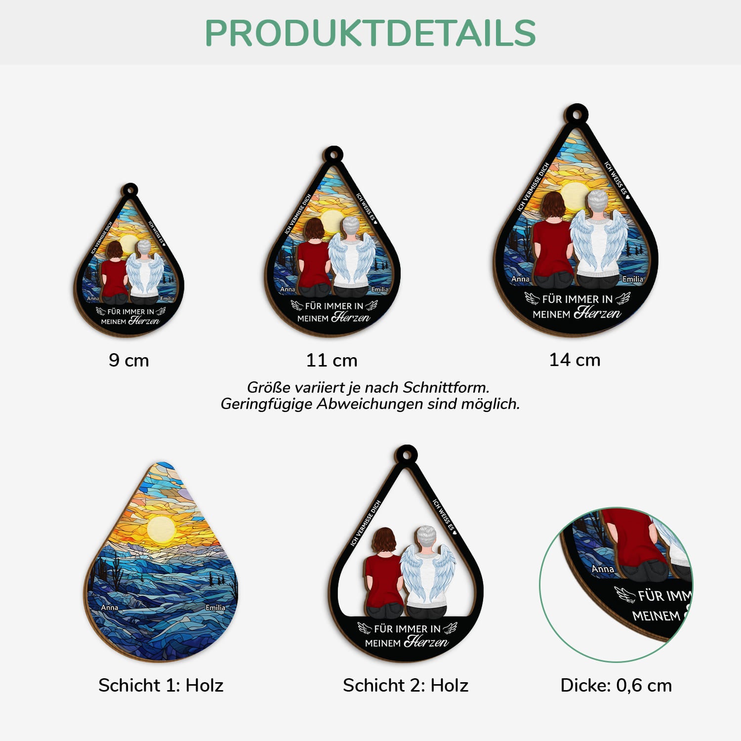 5508OGE3 ich bin immer bei dir personalisierte 2 schicht holz ornamente papa zur erinnerung 5508O8LCA