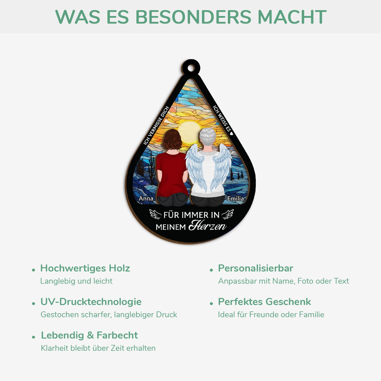 5508OGE4 ich bin immer bei dir personalisierte 2 schicht holz ornamente papa zur erinnerung 5508O8LCA