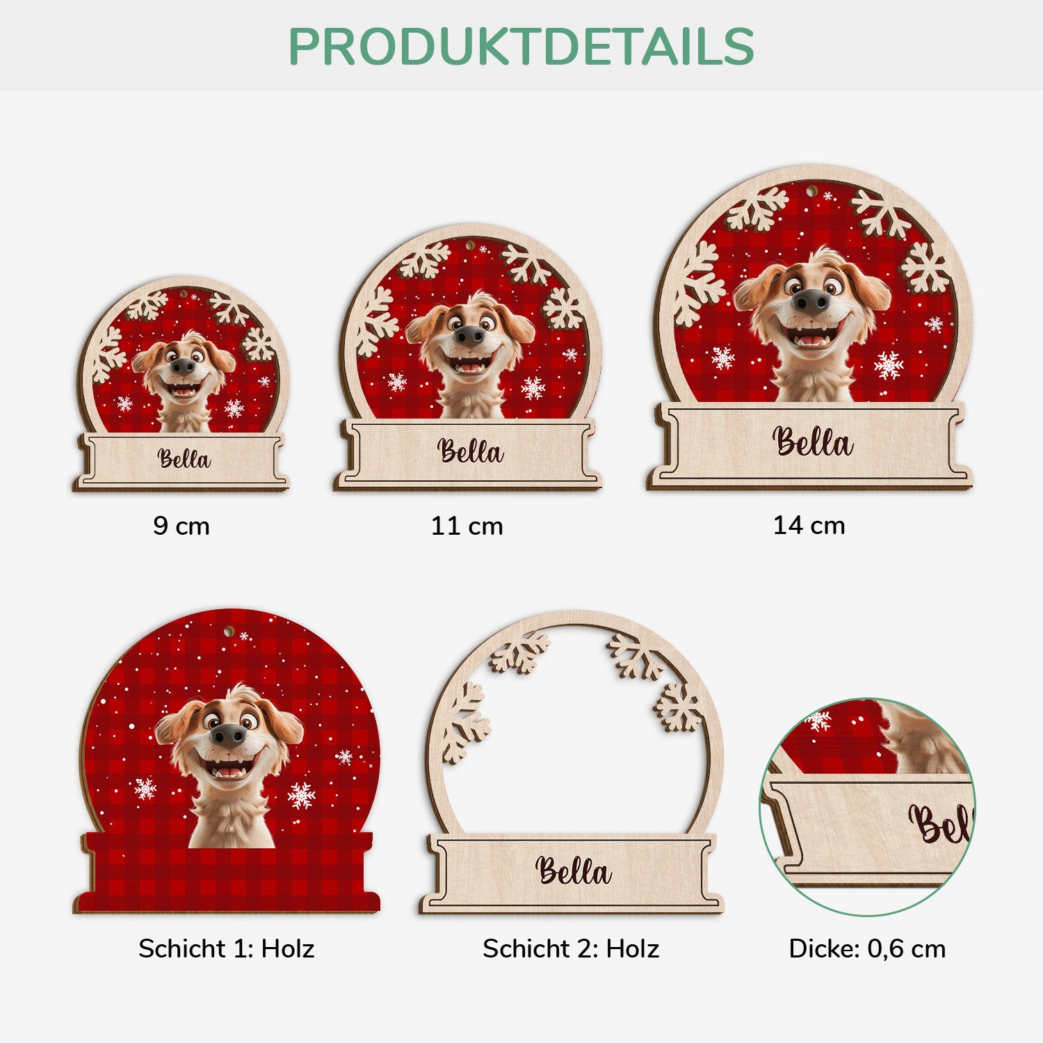 5510OGE3 hund mit foto_ personalisierte 2 schicht holz ornamente weihnachten 5510OKZAC