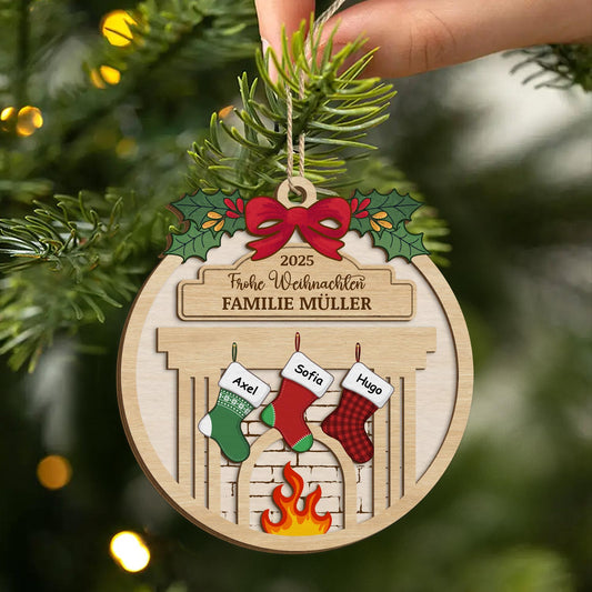 5512OGE2 frohe weihnachten personalisierte 2 schicht holz ornamente familie 5512OTQAI
