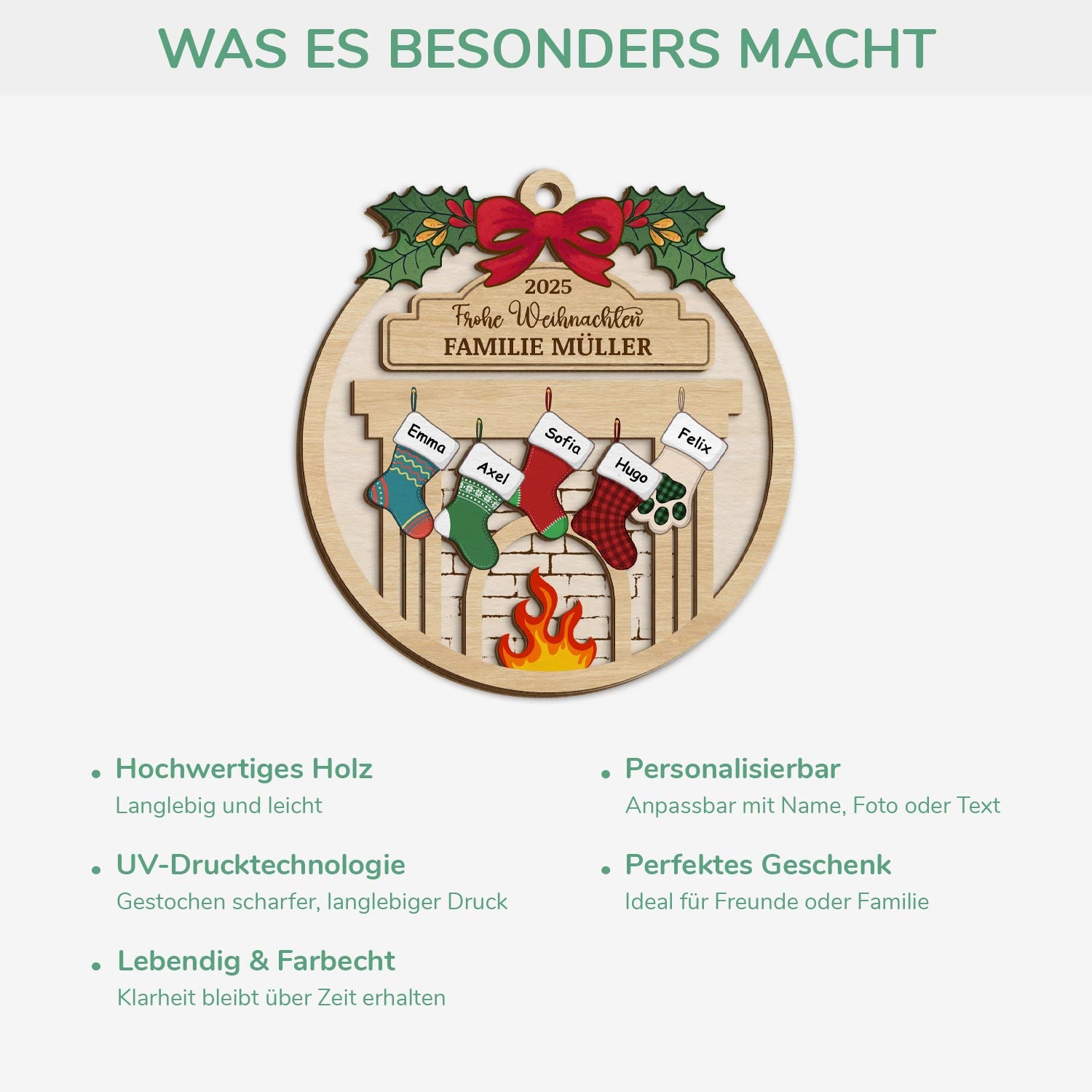 5512OGE4 frohe weihnachten personalisierte 2 schicht holz ornamente familie 5512OTQAI