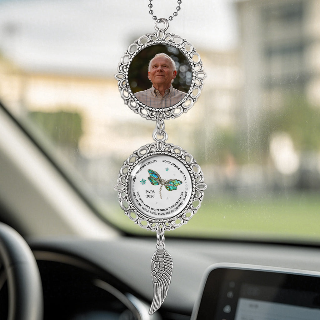 5520OGE2 mein herz sucht dich doch meine seele weiss dass du frieden hast personalisiert_e trauergeschenke  metall autospiegel anhanger foto papamama 5520o8qza