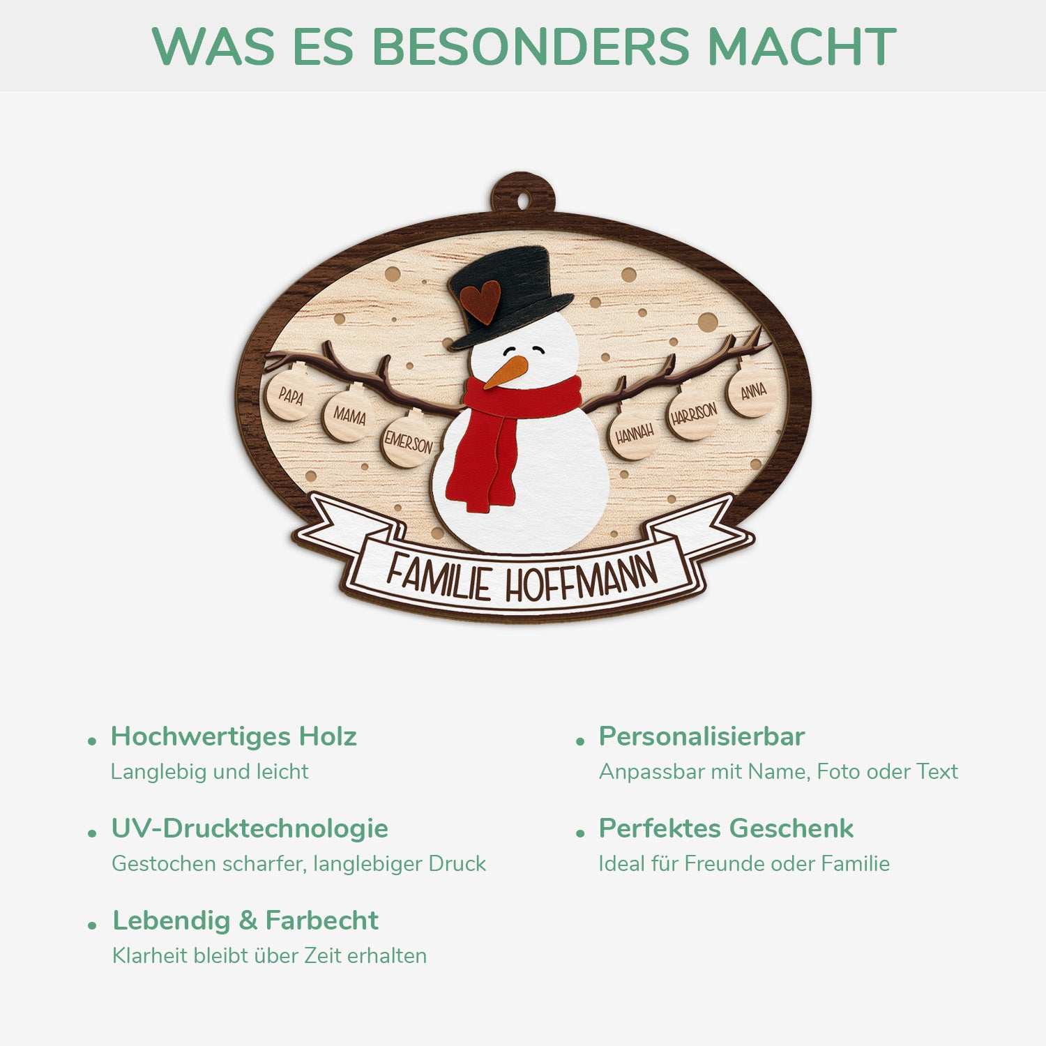 5521OGE4 die familie schneemann personalisierte 2 schicht holz ornamente weihnachten 5521OTTQI