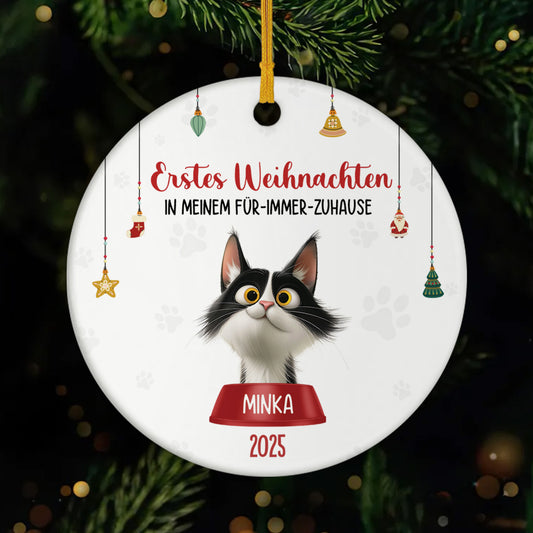 5526OGE1 erstes weihnachten in meinem fur immer zuhause katzen personalisierter weihnachtsschmuck_ aus keramik 5526O8UND