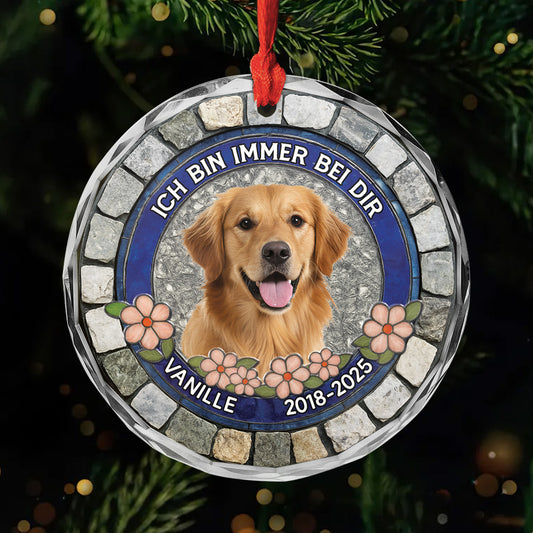 5530OGE1 ich bin immer bei dir personalisierte glas ornamente hund mit foto zur erinnerung 5530O3UZC