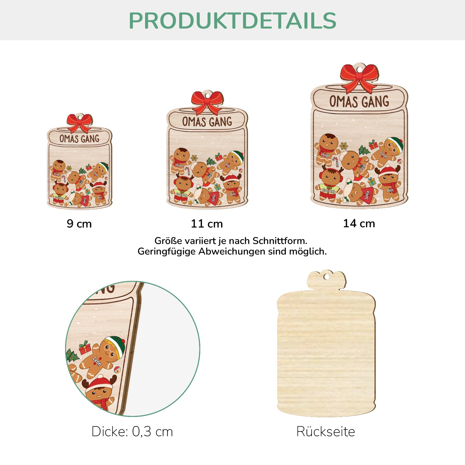 5534OGE3 omas gang lebkuchenmann vorratsdose personalisierte 1 schicht holz ornamente weihnachten  5534O3YMA