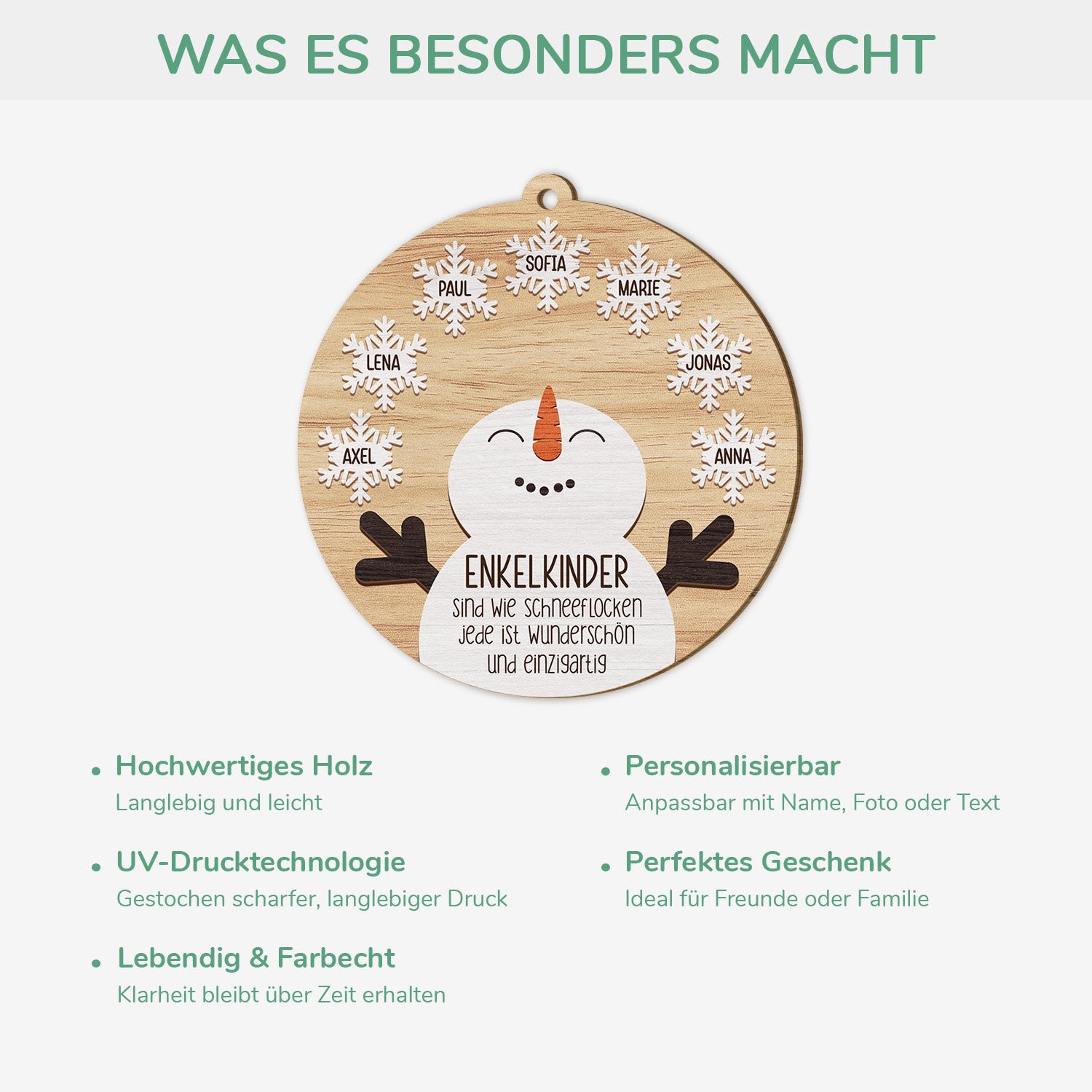 5535OGE4 enkelkinder sind wie schneeflocken personalisierte 1 schicht holz ornamente weihnachten familie 5535OTVZI