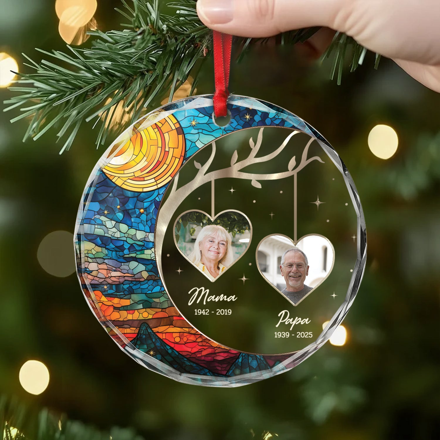 5540OGE2 mama mit foto personalisierte glas ornamente zur erinnerung 5540O3ZNA