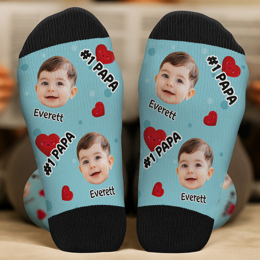 5541JGE2 baby mit gesicht socken personalisieren text familie 5541J8YMB