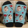 5541JGE2 baby mit gesicht socken personalisieren text familie 5541J8YMB