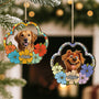 5542OGE2 hund blumen personalisierte 1 schicht holz ornamente mit foto 5542O8LMC
