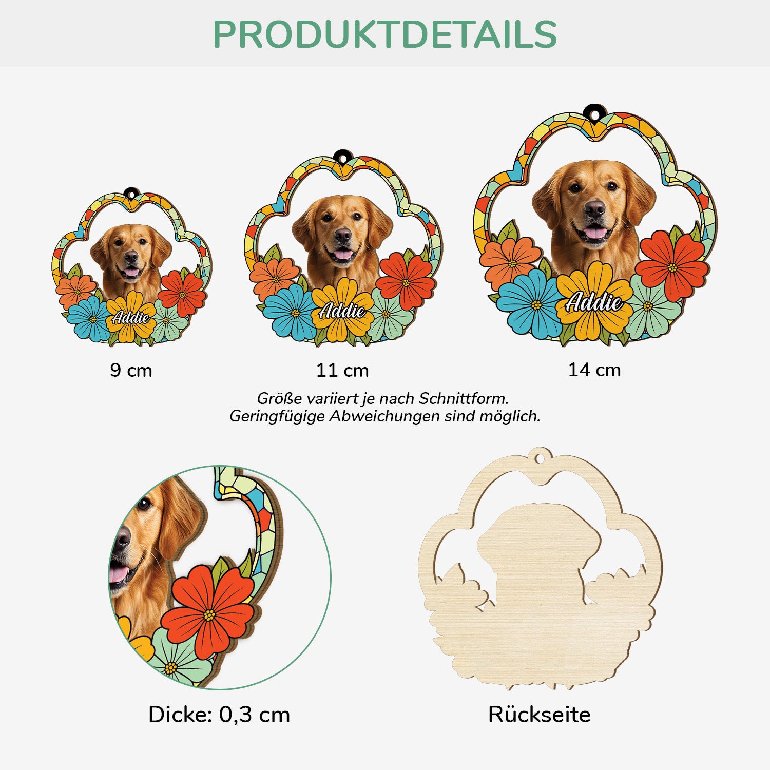 5542OGE3 hund blumen personalisierte 1 schicht holz ornamente mit foto 5542O8LMC_945fb7b5 b49d 4f1a 943e 249375d1f513