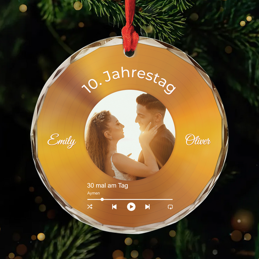5549OGE1 10 jahrestag personalisierte glas ornamente paar mit foto musik 5549O5U5G_083fadd0 f0f1 4d0c ae70 9f3fb8fd3ed0