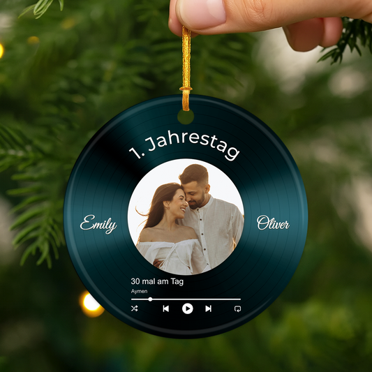 5549OGE2 10 jahrestag personalisierte keramik ornamente paar mit foto musik 5549O5U5G