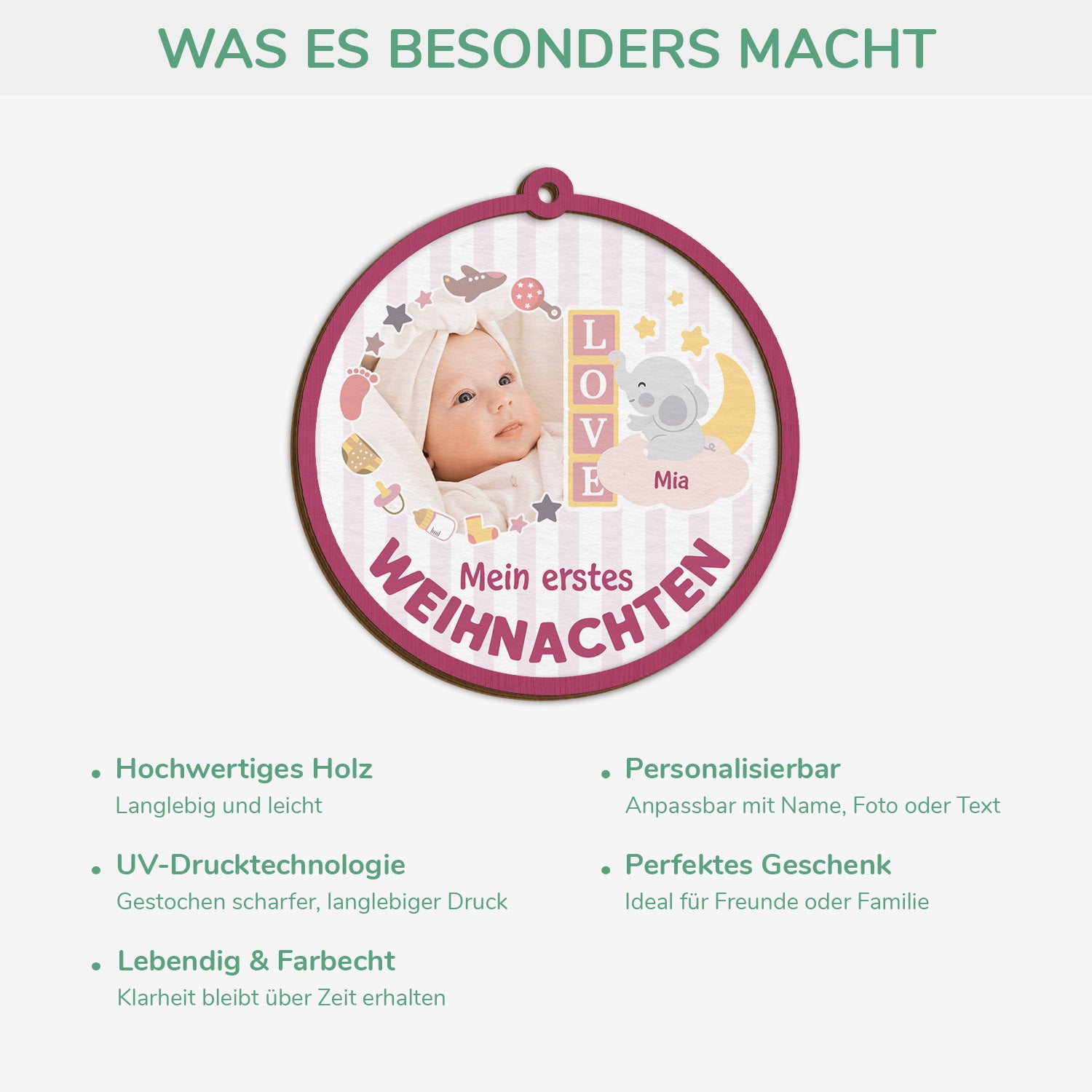 5550OGE4 mein erstes weihnachten personalisierte 2 schicht holz ornamente baby 5550O5Q5K