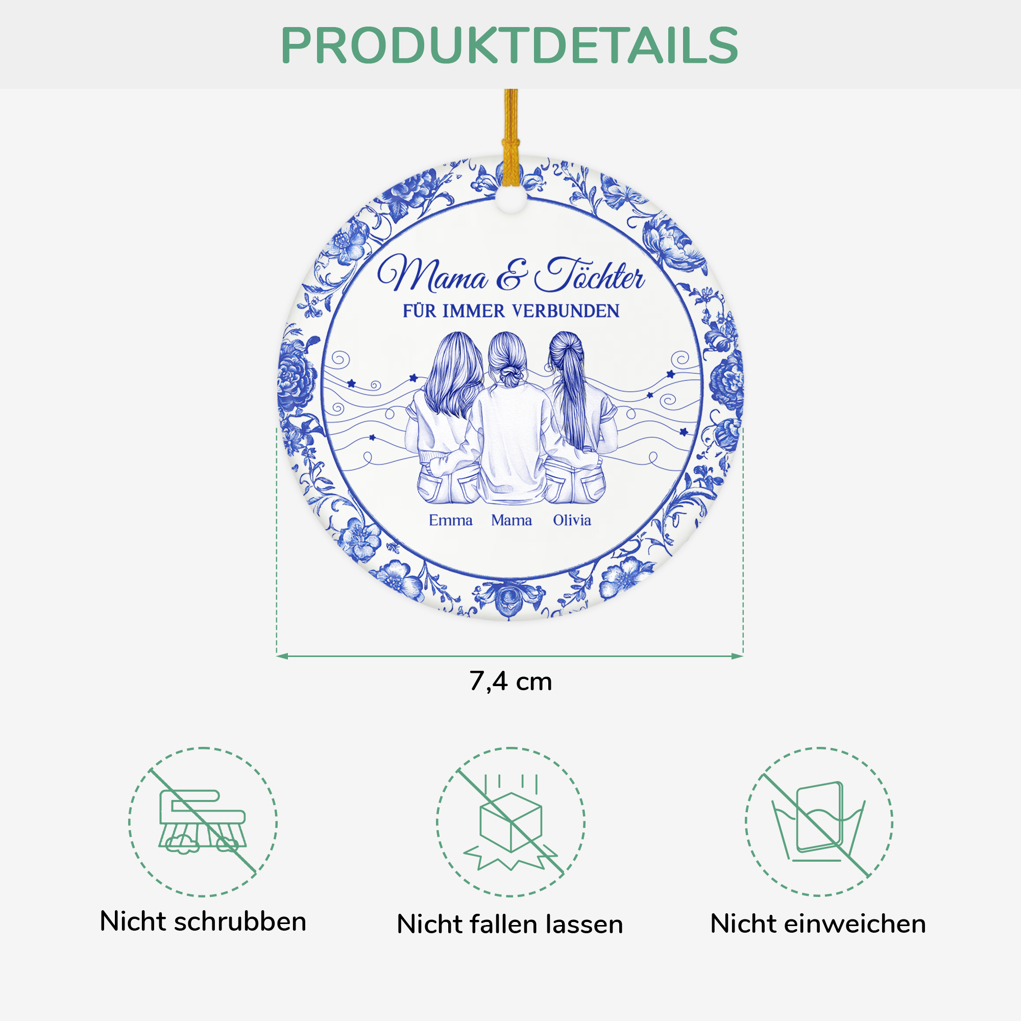 5551OGE3 mama und kinder fur immer verbunden toile de jouy personalisierte keramik ornamente mama 5551O5Z5A