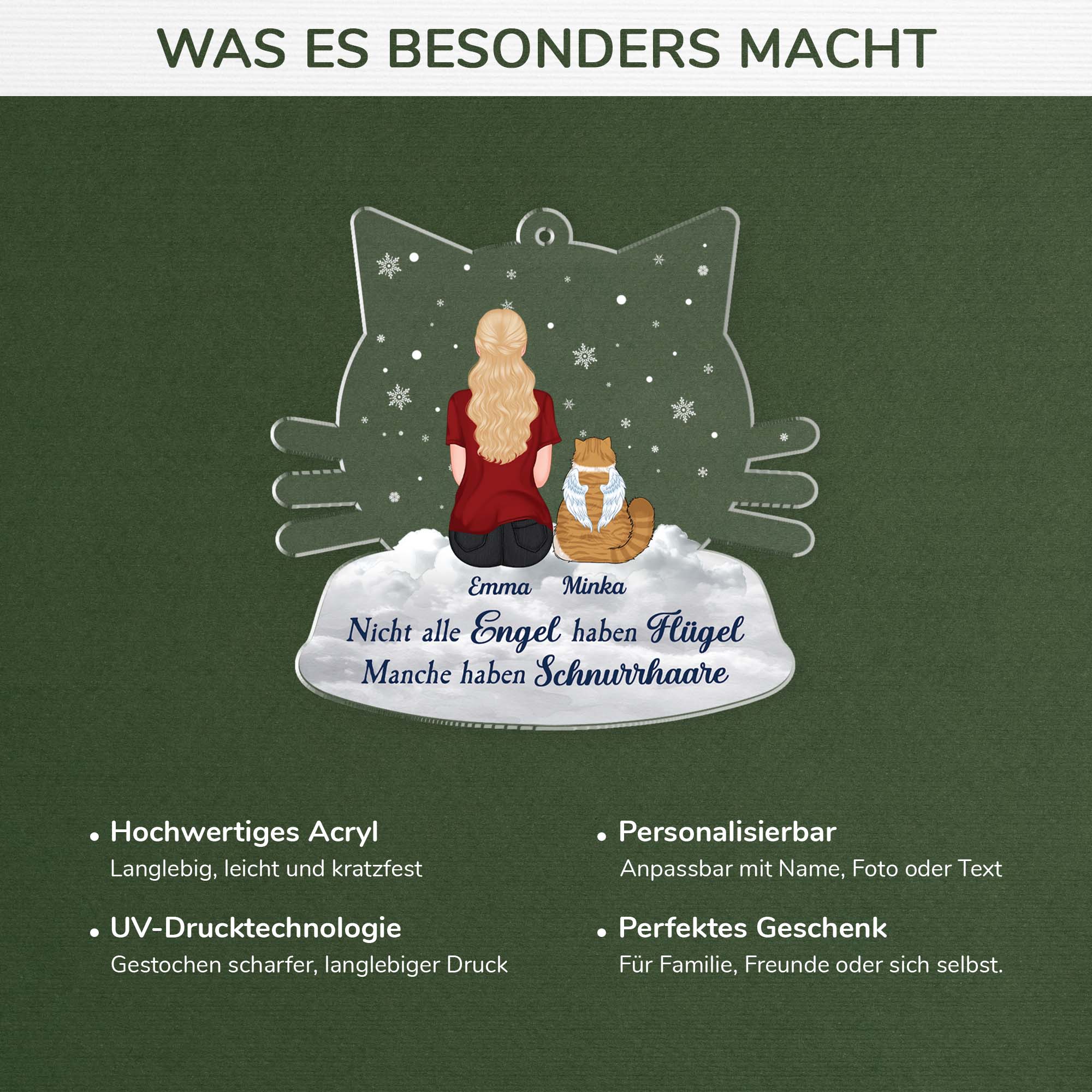 5555OGE4 engel mit schnurrhaaren personalisierte acryl ornamente katzen zur erinnerung 5555O8ZTD
