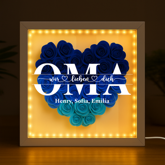 5556OGE2 ich liebe dich blumen 3d bilderrahmen personalisiert_ mama 5556O