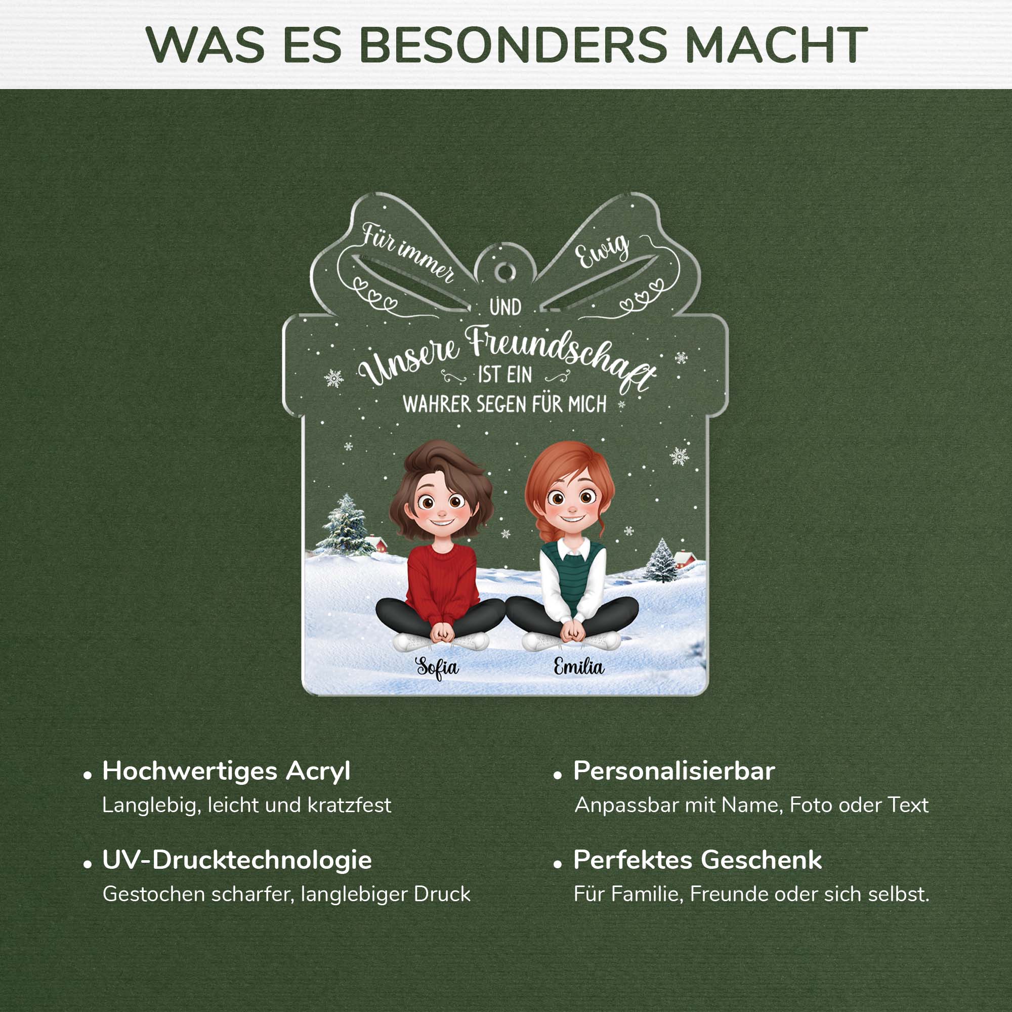 5557OGE4 fur immer und ewig personalisierter weihnachtsschmuck aus acryl beste freundinnen 5557O8TAF