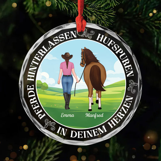 5559OGE1 pferde hinterlassen hufspuren in deinem herzen personalisierte glas ornamente pferde 5559O3UTU
