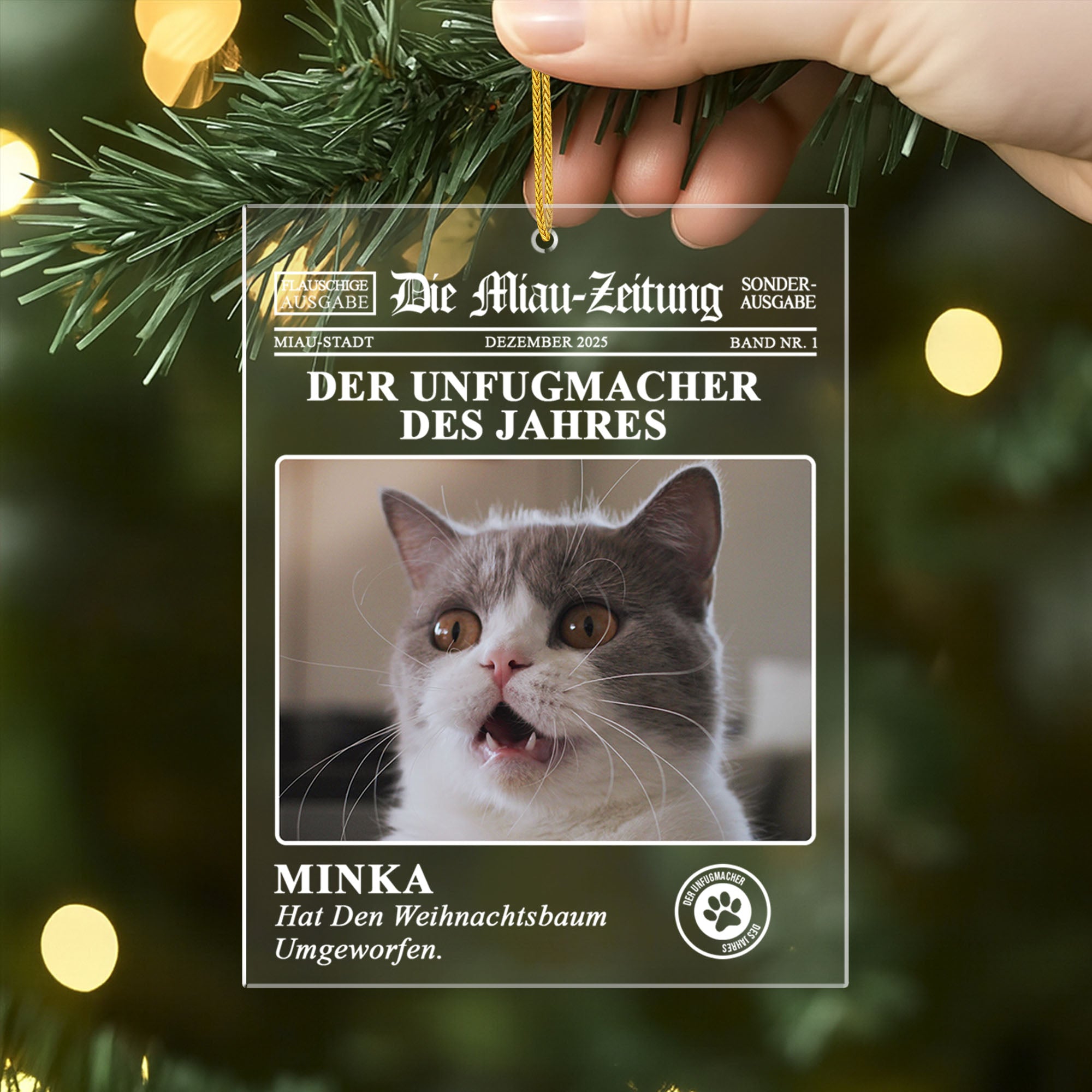 5560OGE2 die hunde zeitung personalisierte acryl ornamente hunde mit foto 5560OTTQC