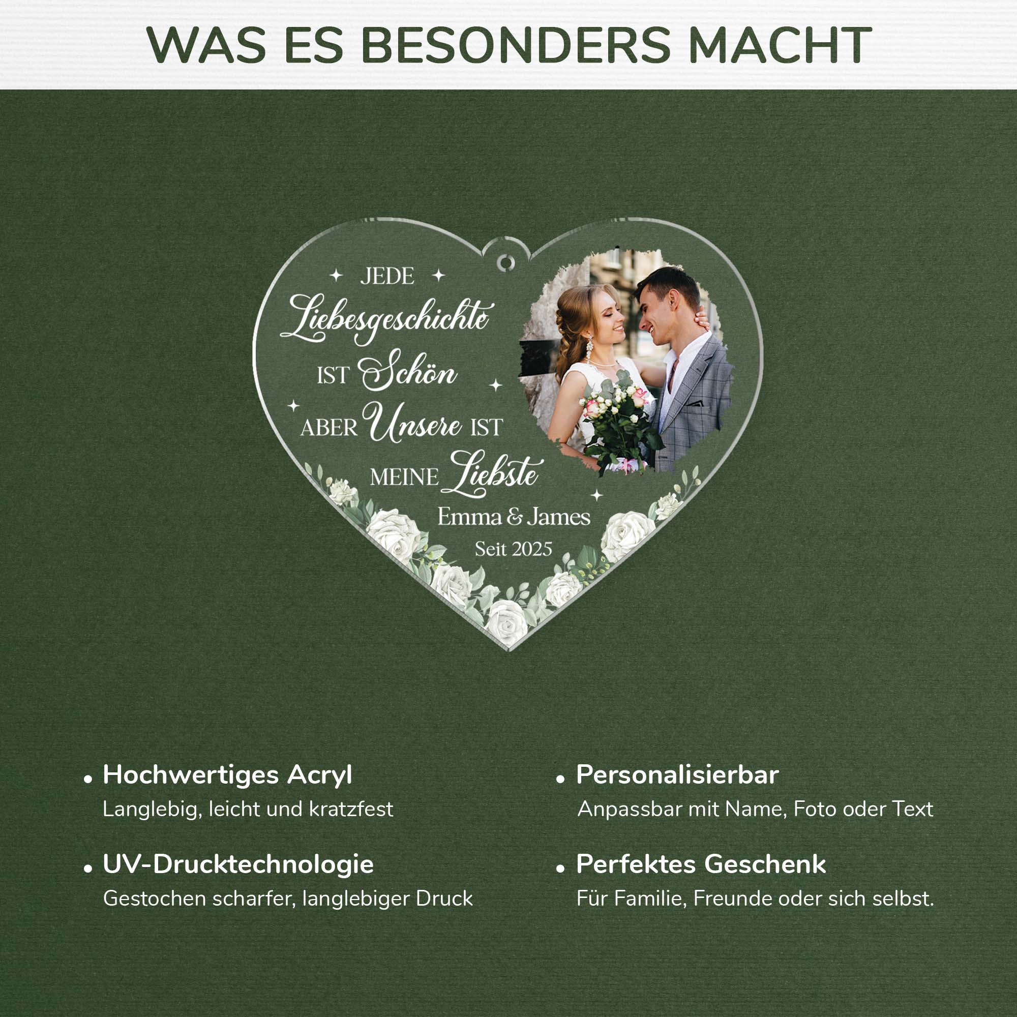 5564OGE4 jede liebesgeschichte ist schon personalisierte acryl ornamente paar zur hochzeit 5564O8TCG