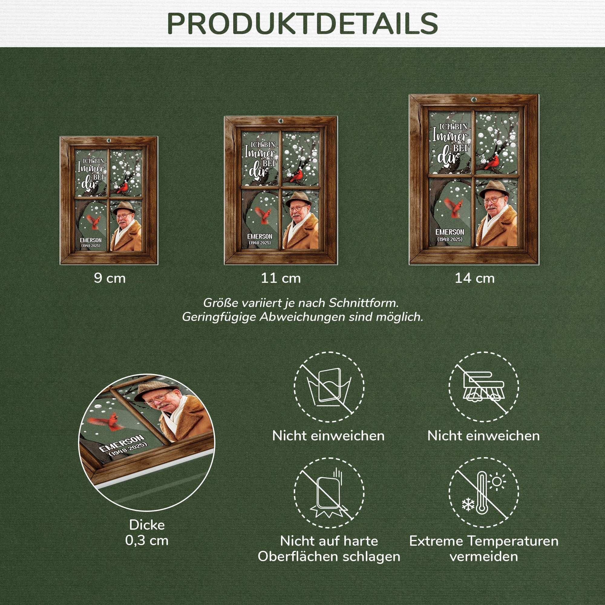 5569OGE3 ich bin immer bei dir personalisierte acryl ornamente mit foto zur erinnerung papa opa 5569O3HQB