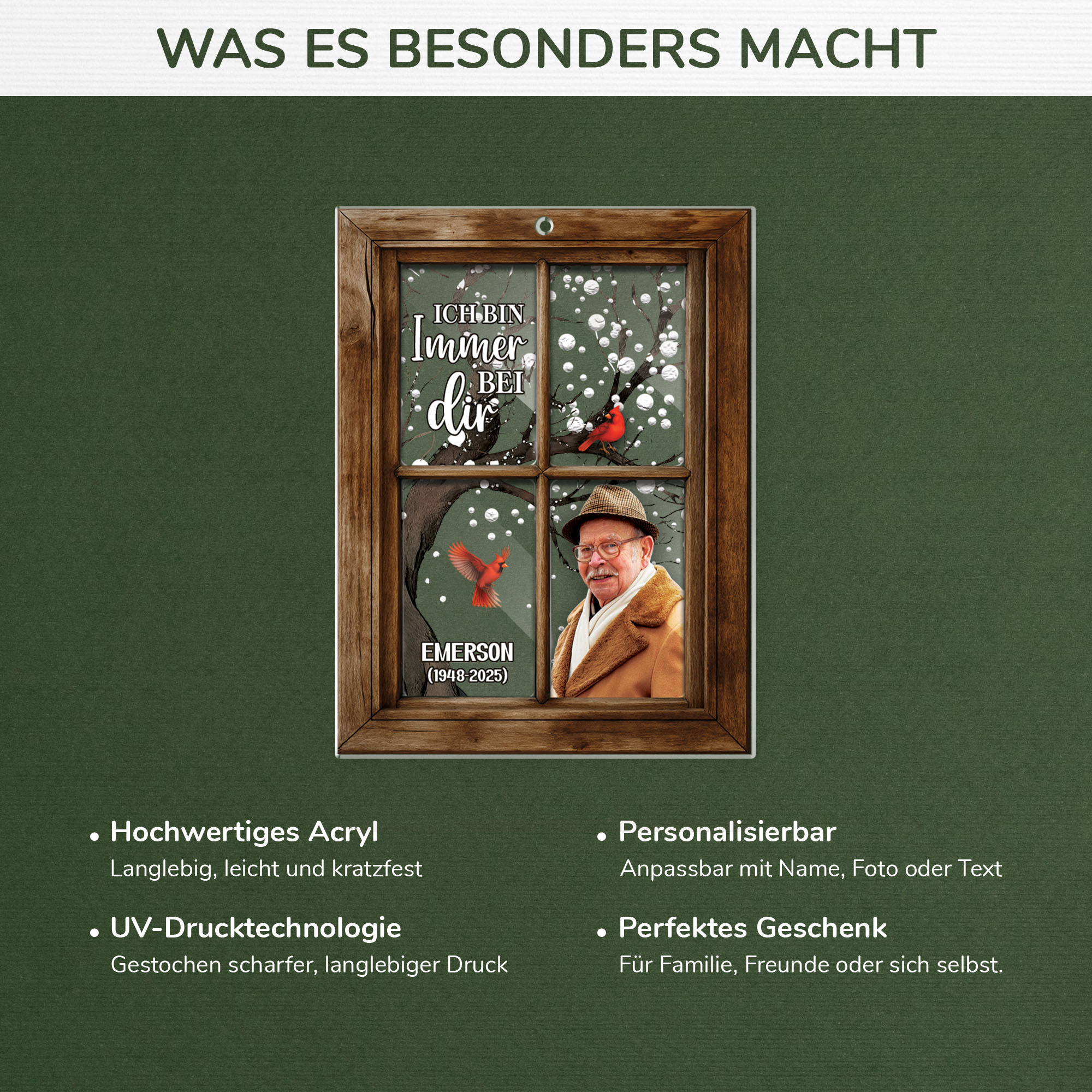 5569OGE4 ich bin immer bei dir personalisierte acryl ornamente mit foto zur erinnerung papa opa 5569O3HQB