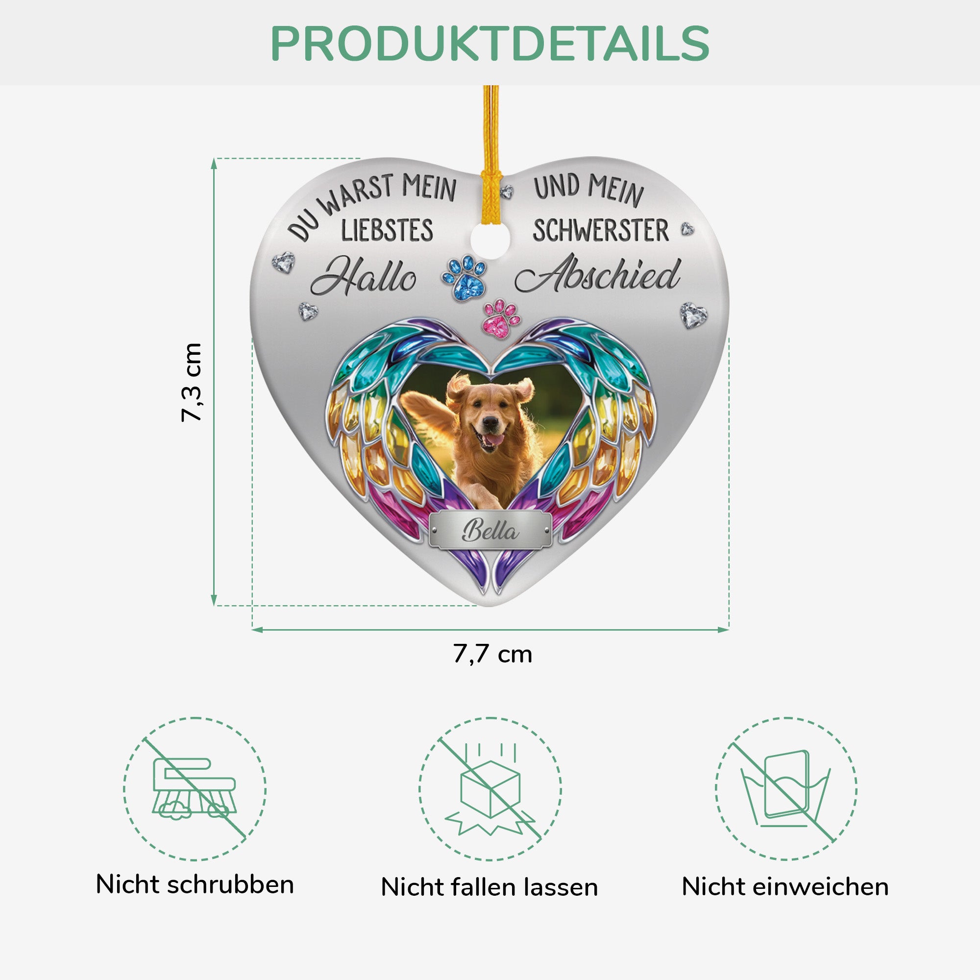 5570OGE3 mein liebstes hallo mein schwerster abschied personalisierte keramik ornamente mit foto hund zur erinnerung 5570OKUAC