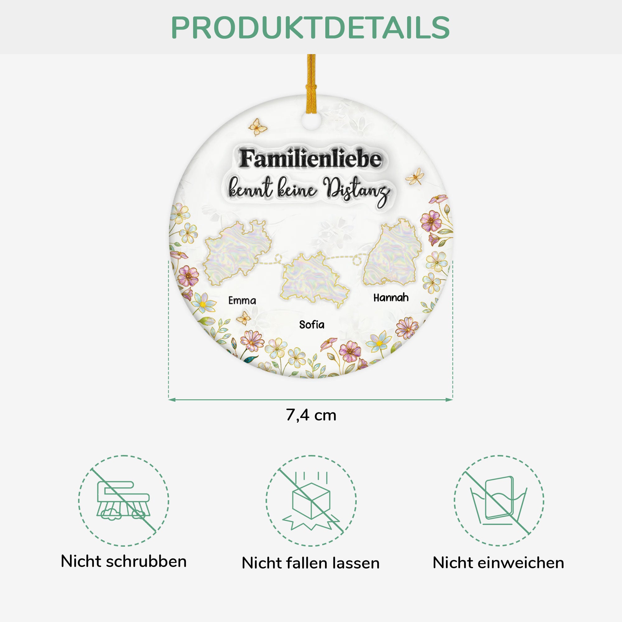 5575OGE3 3d druck effekt familienliebe kennt keine distanz personalisierte weihnachtsschmuck keramik familie 5575O6HAI