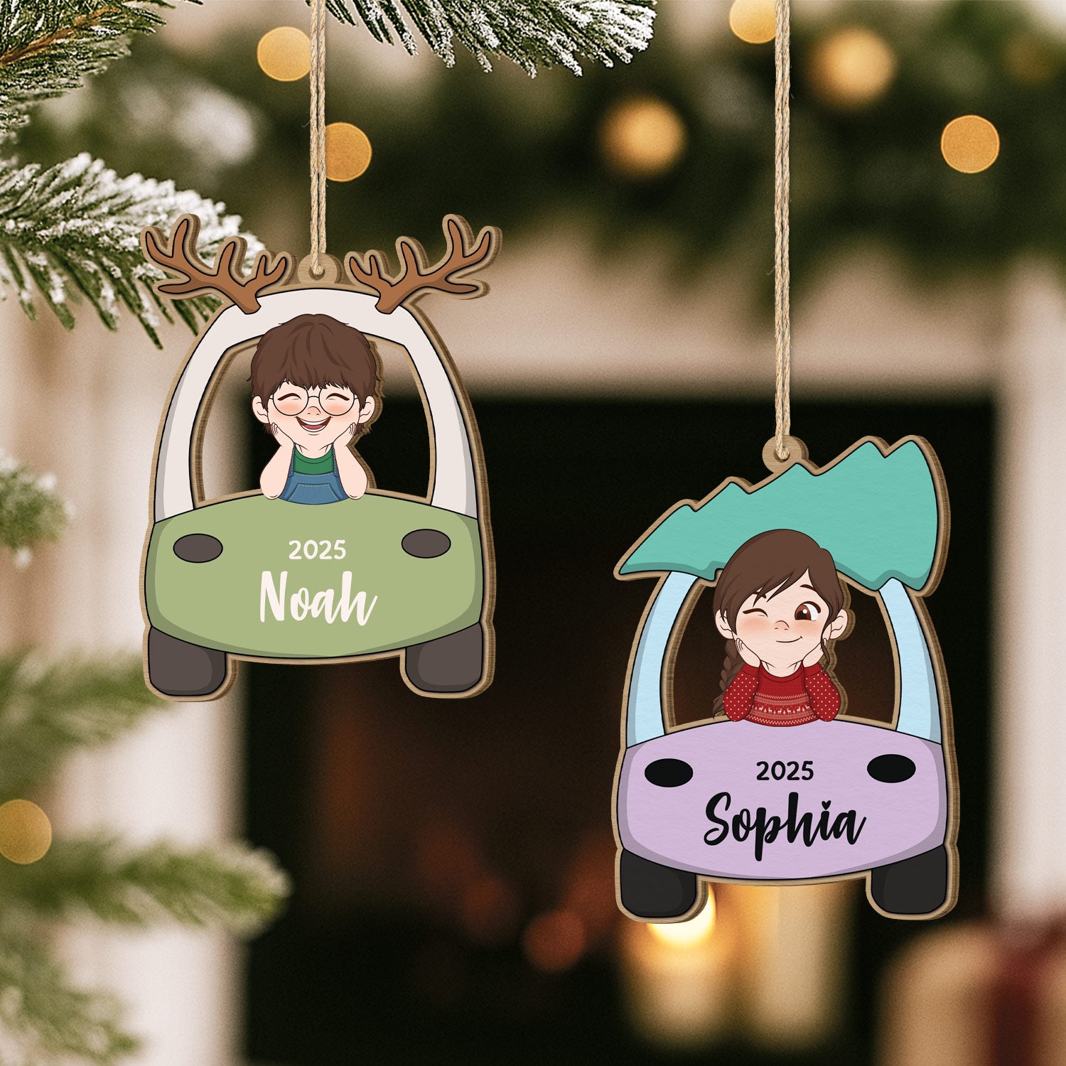 5576OGE2 kinder auto personalisierte 1 schicht holz ornamente weihnachten 5576O6TAK