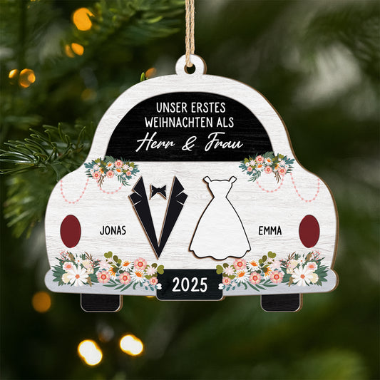 5577OGE1 unser erstes weihnachten als ehepaar personalisierte 1 schicht holz ornamente weihnachten paar 5577O6QNG
