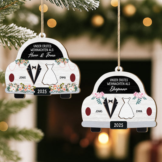 5577OGE2 unser erstes weihnachten als ehepaar personalisierte 1 schicht holz ornamente weihnachten paar 5577O6QNG