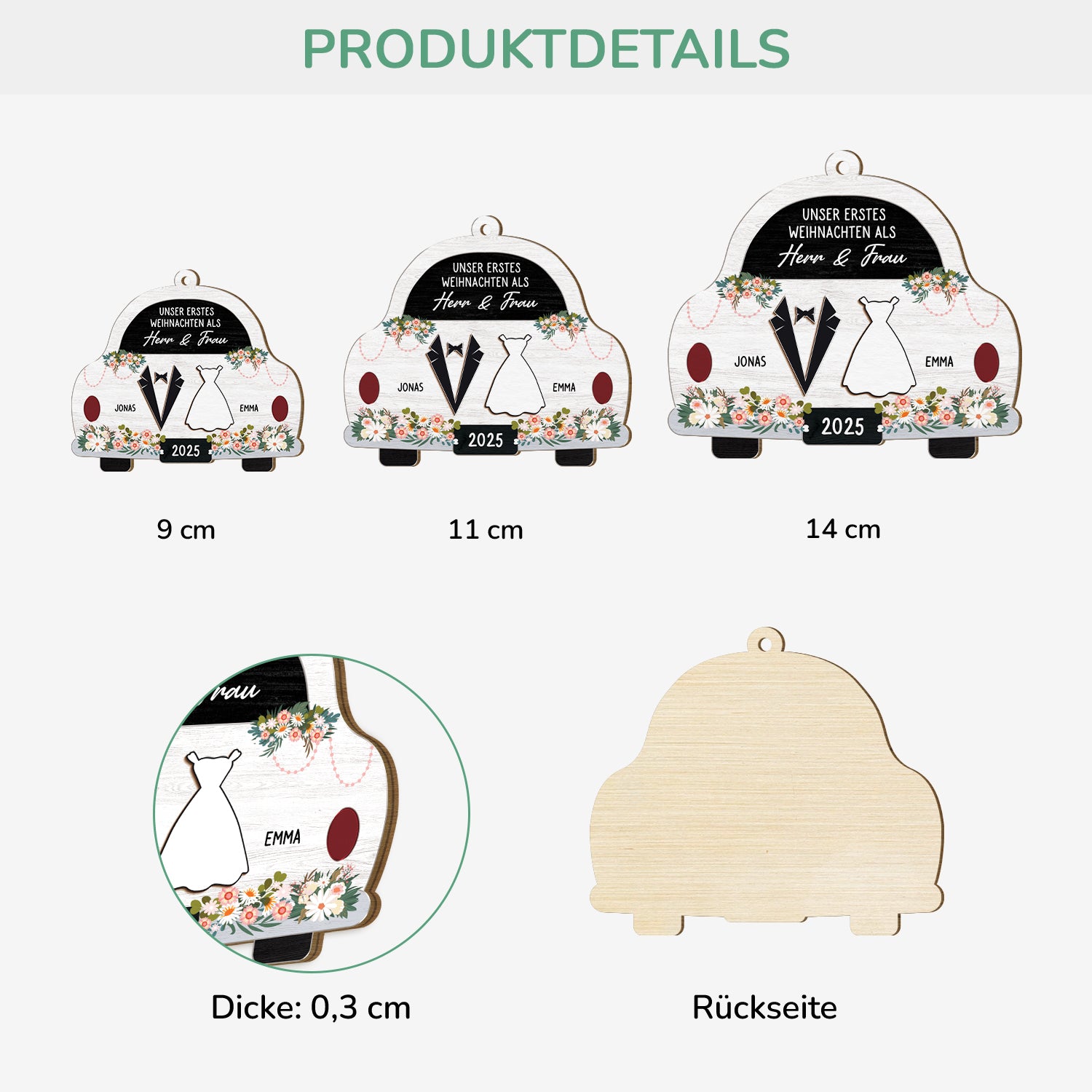 5577OGE3 unser erstes weihnachten als ehepaar personalisierte 1 schicht holz ornamente weihnachten paar 5577O6QNG