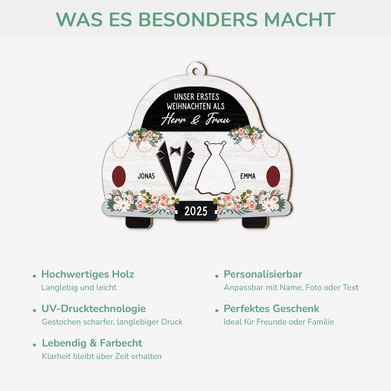 5577OGE4 unser erstes weihnachten als ehepaar personalisierte 1 schicht holz ornamente weihnachten paar 5577O6QNG