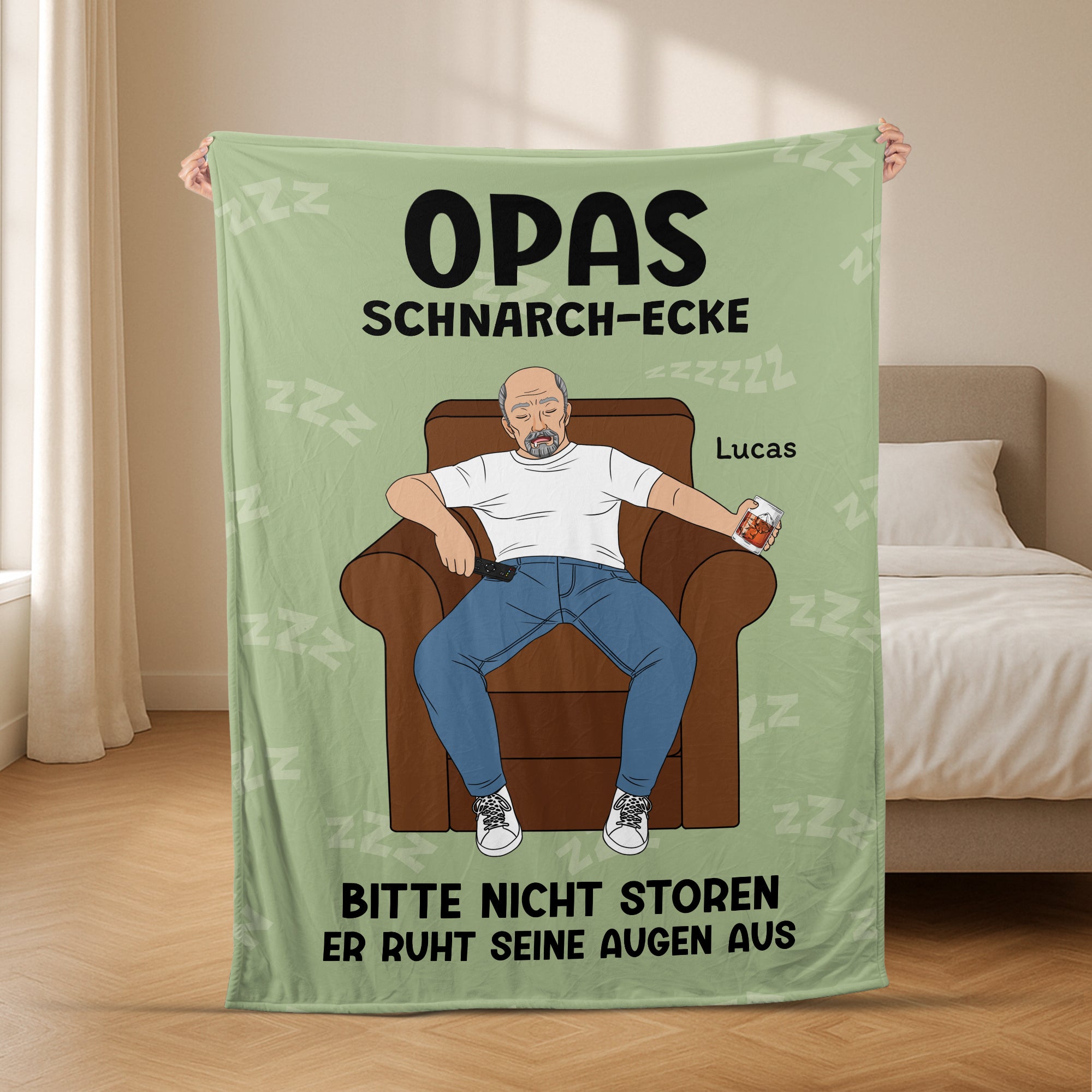 5579BGE2 papas schnarch ecke kuscheldecke personalisiert_ papa 5579B6TZB