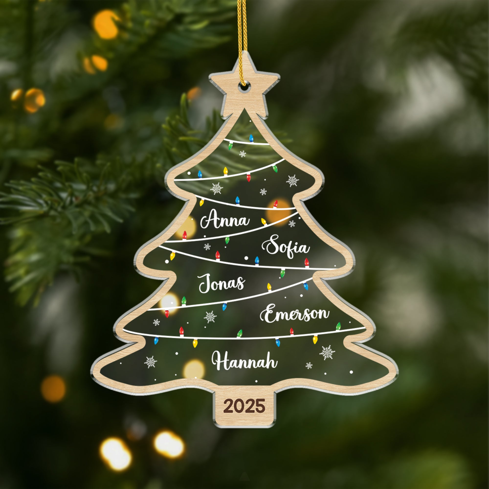 Weihnachtsbaum - Personalisierte Weihnachtsgeschenke Familie | Acryl Weihnachtsschmuck 商品缩略图